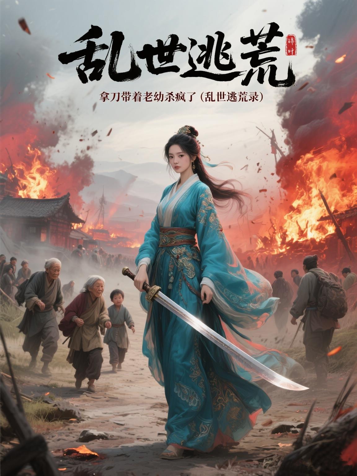 乱世逃荒，拿刀带着老幼杀疯了